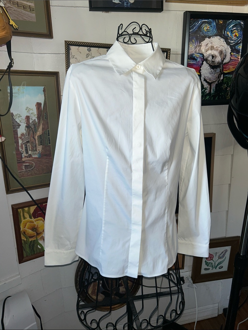 Prada White Tailored Button-Up Blouse